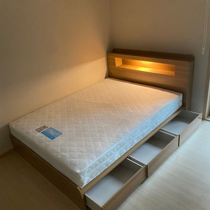 [침대/퀸사이즈]LED 수납형 침대 + 매트리스세트