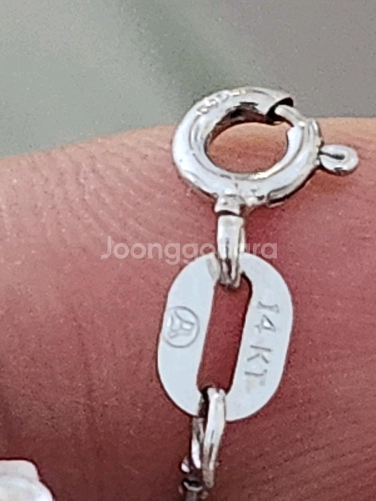 14k 화이트골드 목걸이 체인--5