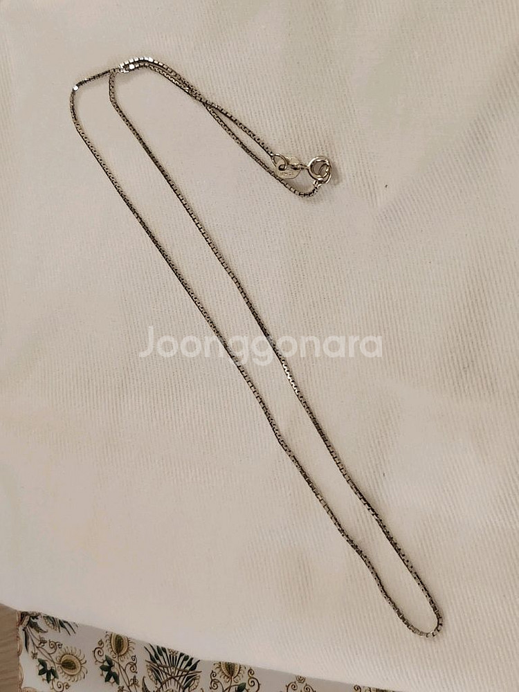 14k 화이트골드 목걸이 체인--1