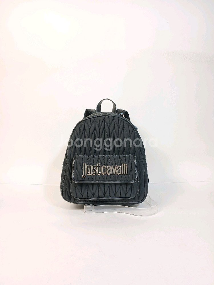저스트까발리 크런치 검정색 나일론 여성 백팩--0