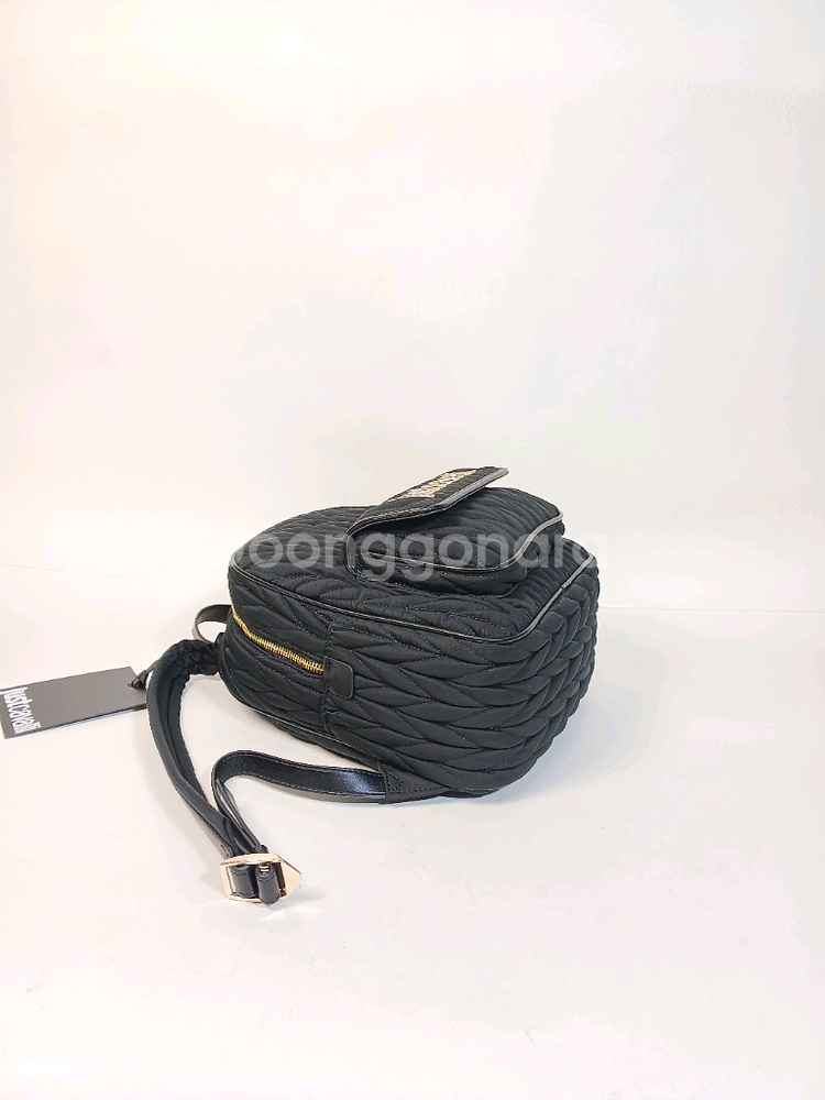 저스트까발리 크런치 검정색 나일론 여성 백팩--4