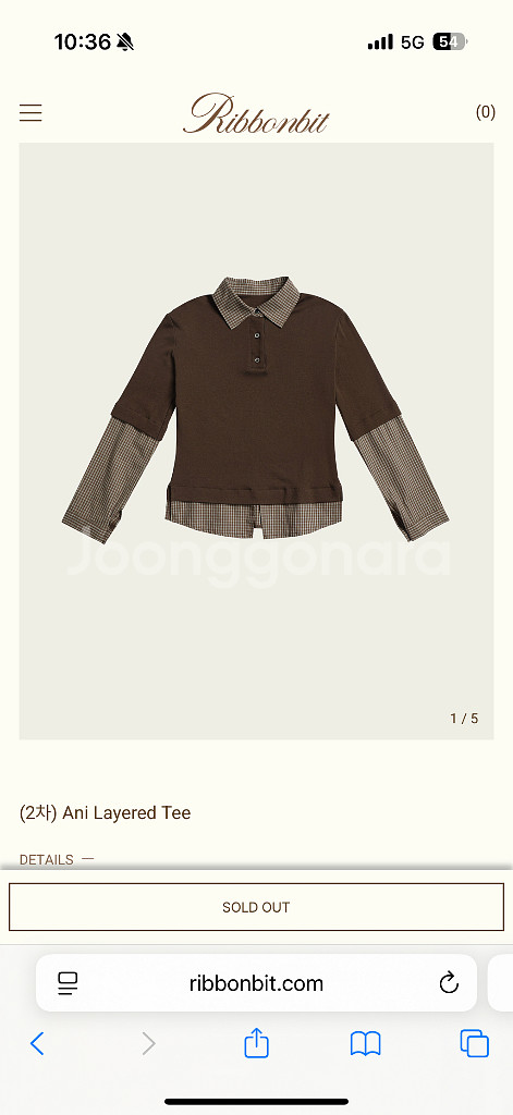 ribbonbit ani layered tee 새상품--0