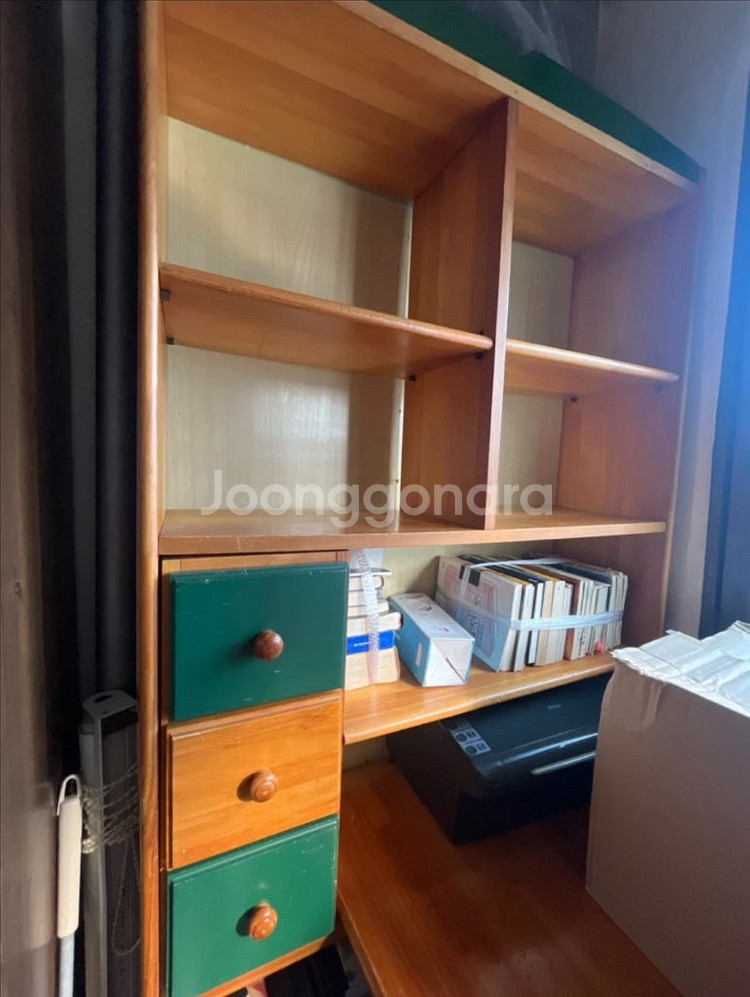 책장 서랍 분리가능원목 책상 세트_책상겸 책장 세트--0