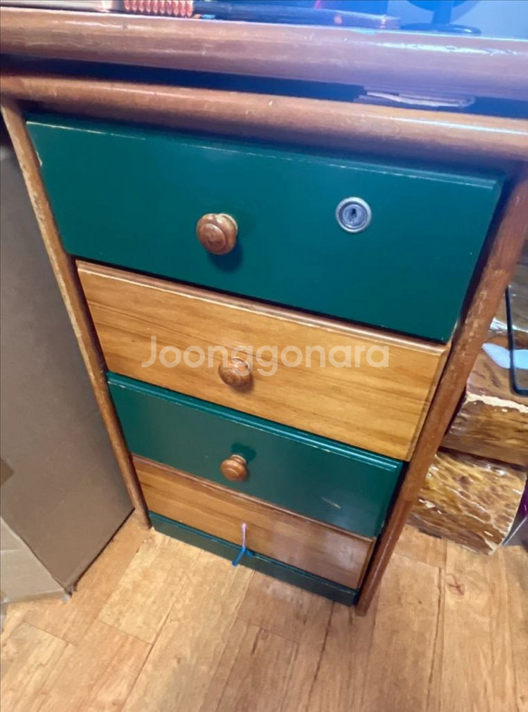 책장 서랍 분리가능원목 책상 세트_책상겸 책장 세트--1