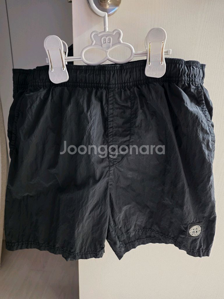 스톤아일랜드 블랙 나일론 반바지 m(정품인증)--1