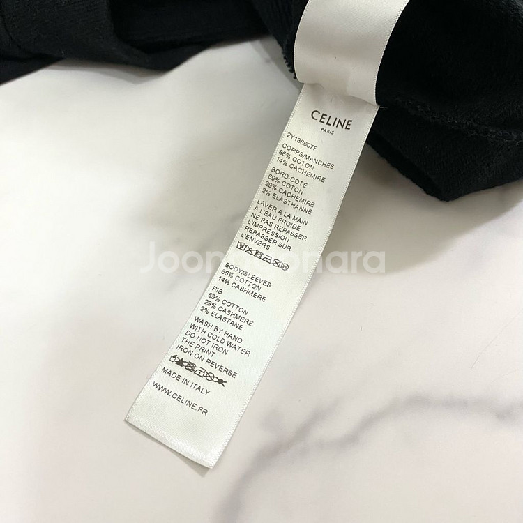 셀린느 벨루어 로고 파리 맨투맨 블랙 정품--7