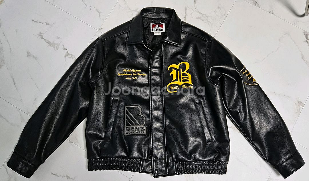 벤 데이비스 화이트라벨 레더 자켓 블랙 (M사이즈)--1