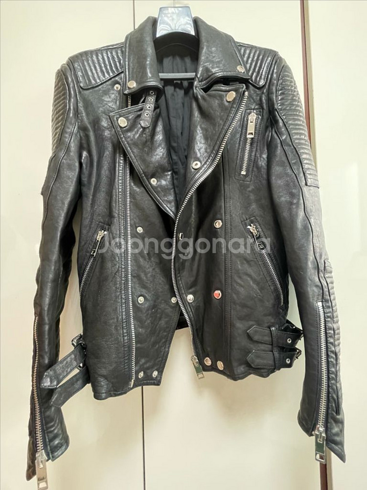 버버리 가죽 라이더 자켓--0