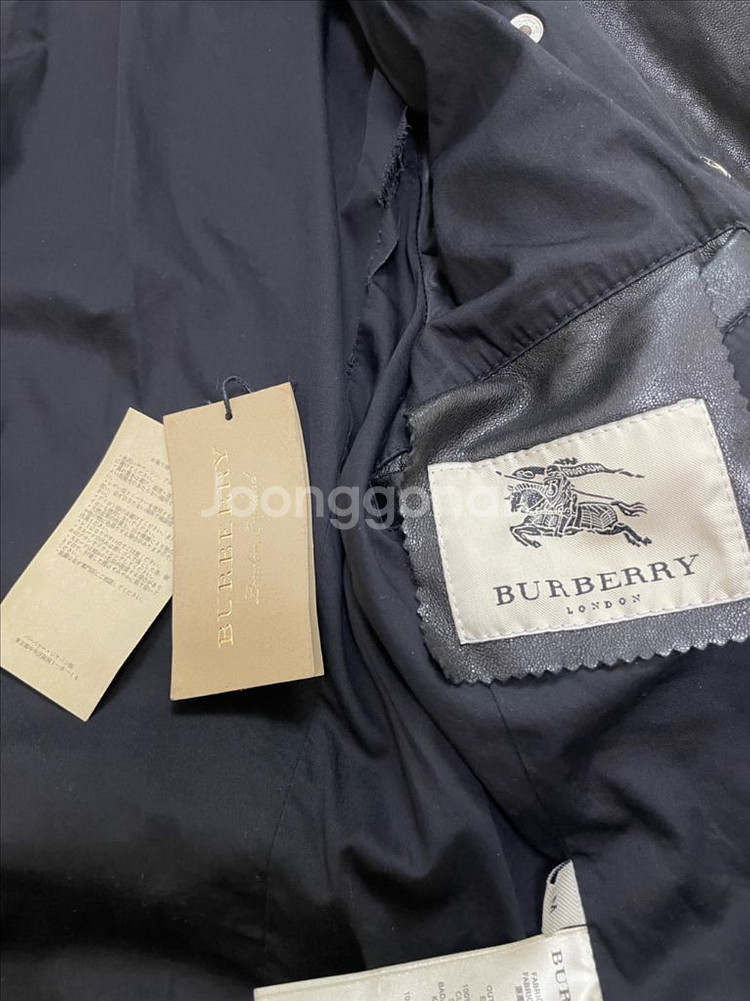 버버리 가죽 라이더 자켓--8