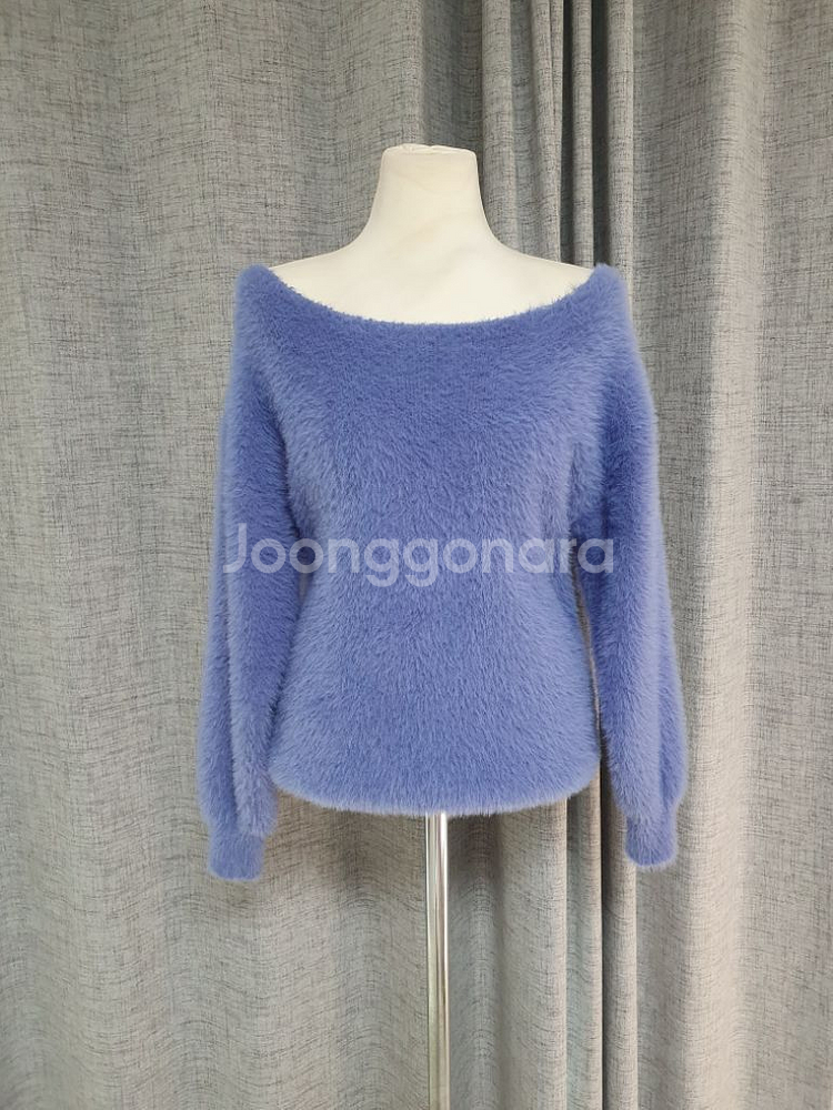 (상태좋음)소라색 털니트 프리 55~66--0