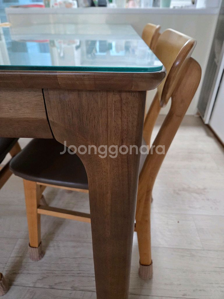 6인용원목식탁의자4개세트--1