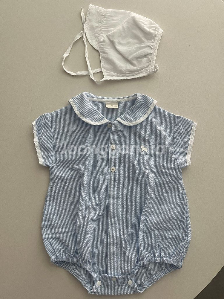 에뜨와 여름 아기옷 아기롬퍼 & 보넷 세트 12m 80--0