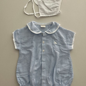 에뜨와 여름 아기옷 아기롬퍼 & 보넷 세트 12m 80