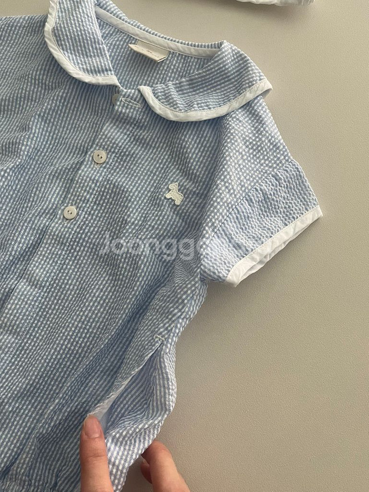 에뜨와 여름 아기옷 아기롬퍼 & 보넷 세트 12m 80--1