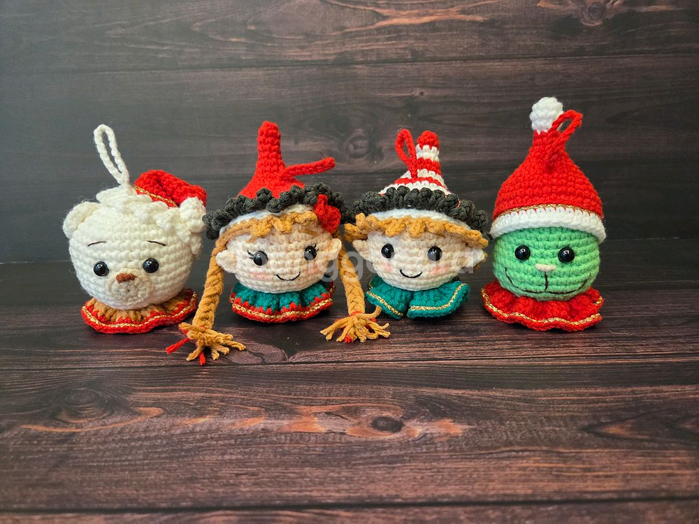 손뜨개 크리스마스 오너먼트 가랜드--1