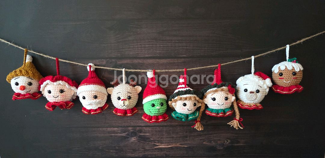 손뜨개 크리스마스 오너먼트 가랜드--4