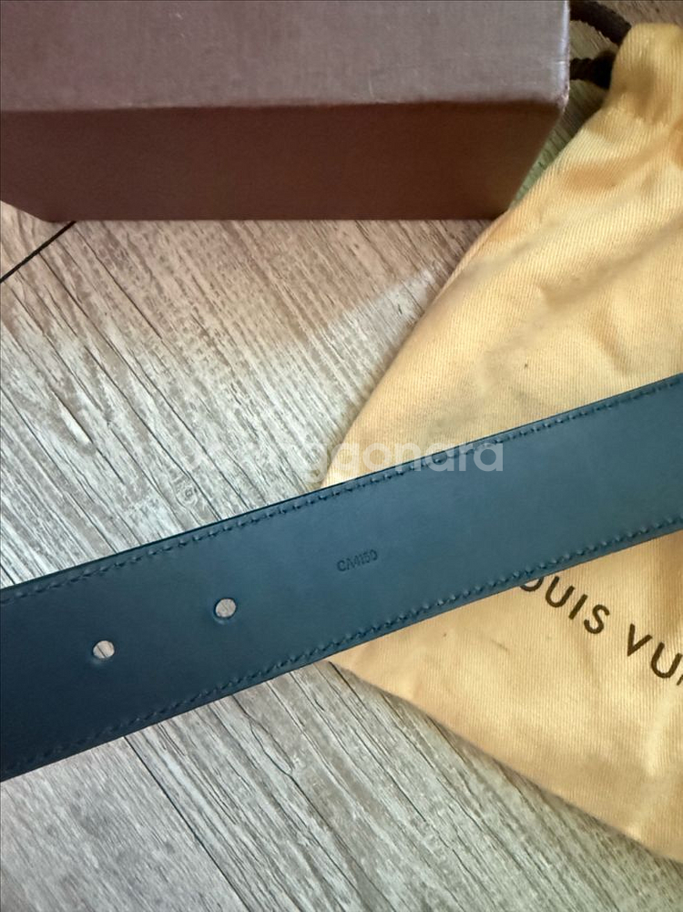 정품 루이비통 M6897 남성 벨트 블랙--2