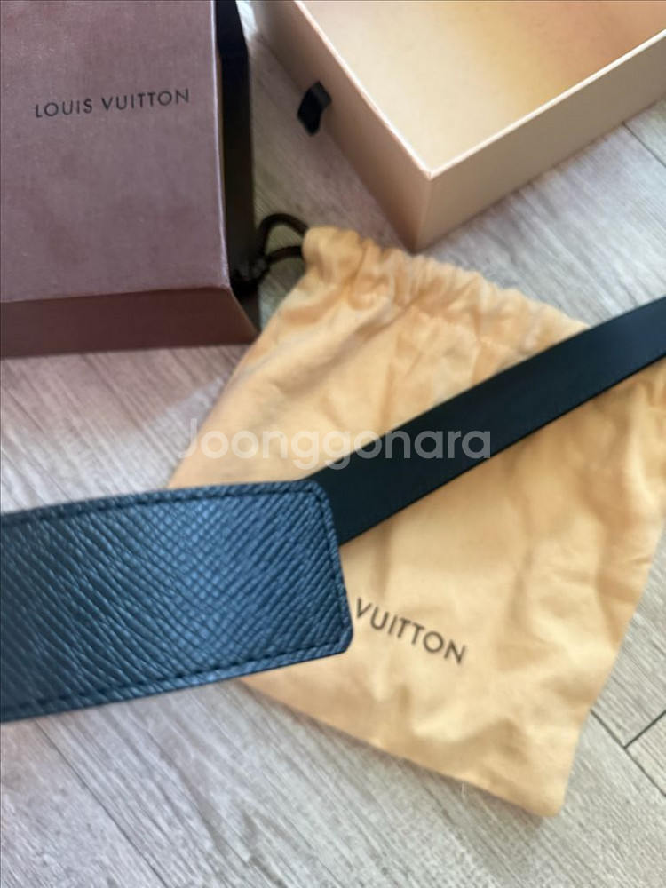 정품 루이비통 M6897 남성 벨트 블랙--1