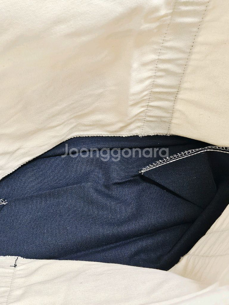 트레이더조 에코백 네이비 캔버스 토트백--3