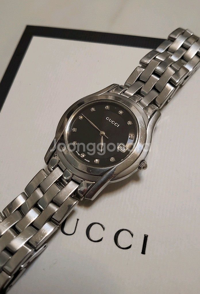 구찌 다이아11p 5500M 은장 남성 시계 남자 팔찌--3