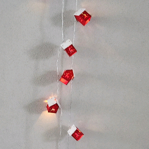 새상품)크리스마스 오너먼트 미니하우스 10개 led등