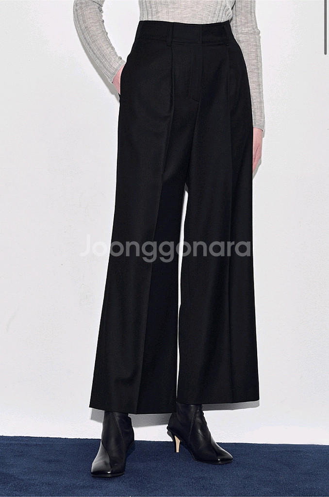 타임 울 백 밴딩 와이드 팬츠66 랑방 마인 더캐시미어--3