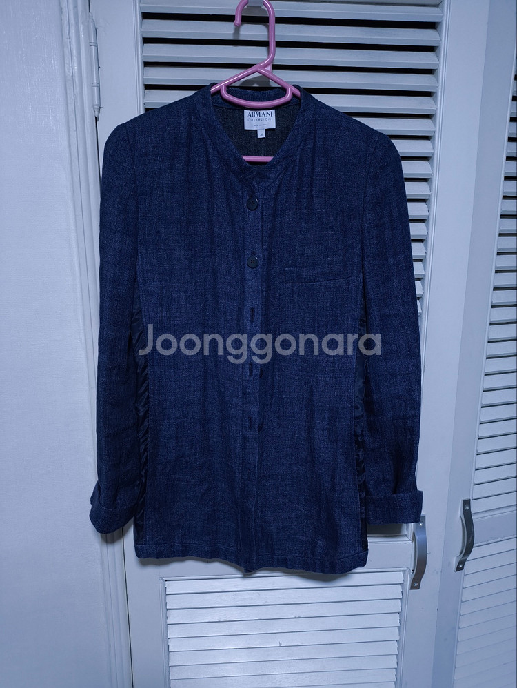 38 아르마니 꼴레지오니 데님 셔츠 노카라--0
