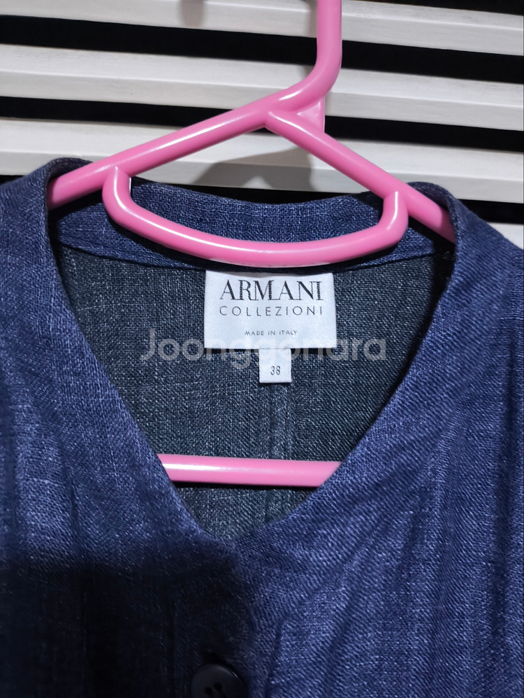 38 아르마니 꼴레지오니 데님 셔츠 노카라--5