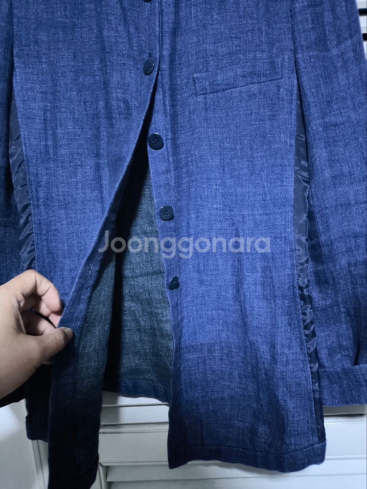 38 아르마니 꼴레지오니 데님 셔츠 노카라--3