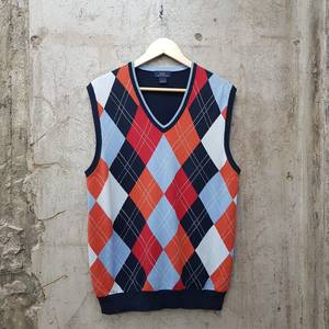 브룩스브라더스 아가일 니트 베스트 L사이즈