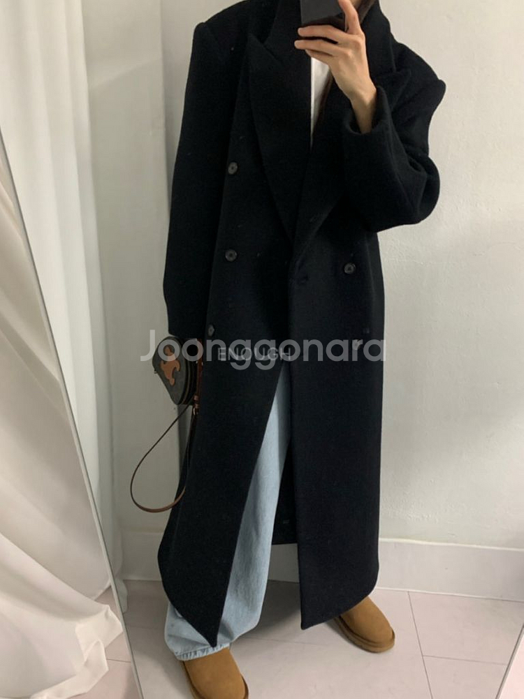 아웃핏 하이알파카코트 블랙--0