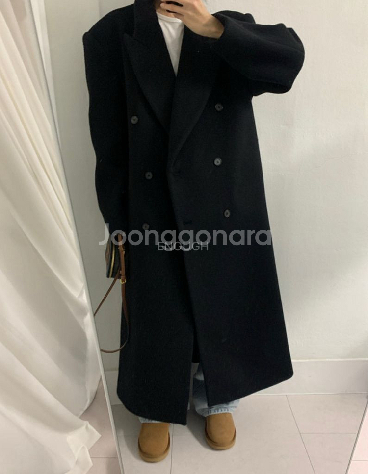 아웃핏 하이알파카코트 블랙--2