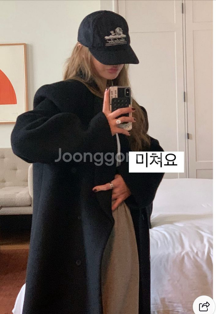 아웃핏 하이알파카코트 블랙--1