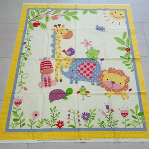 캐나다/ 빈티지 유아용 동물그림 페브릭 원단