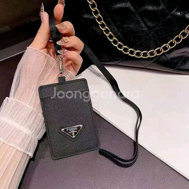 프 블랙 카드 지갑 목걸이 카드홀더--0