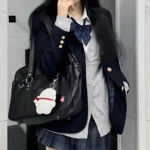 미소녀st) 일본교복 넥타이 2종 졸업사진 대여 그레이 이미지