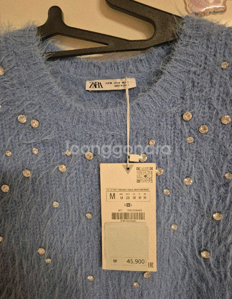 새제품) ZARA 자라 앙고라 니트티 M--1