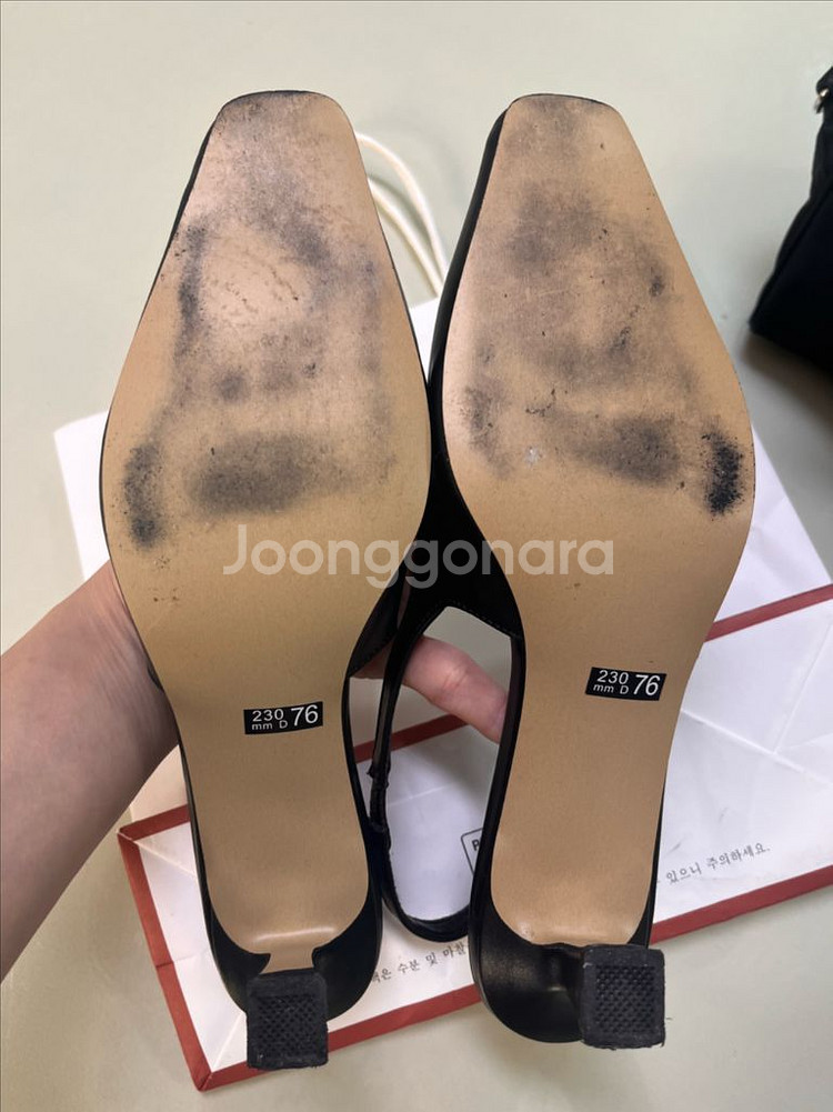 거의새것 230 슬링백 구두 블랙 5cm--2