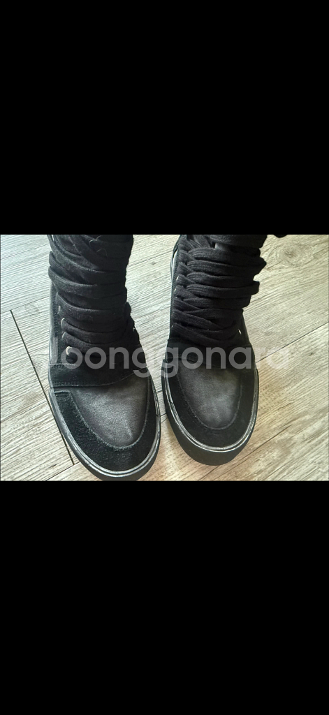 블랙 하이탑 빈티지 스니커즈 240--1