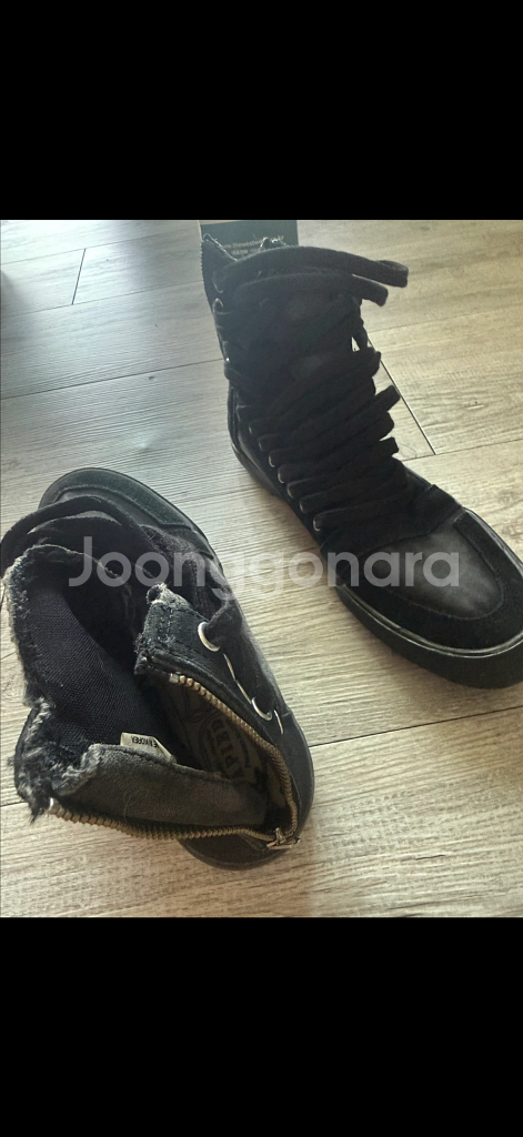 블랙 하이탑 빈티지 스니커즈 240--2