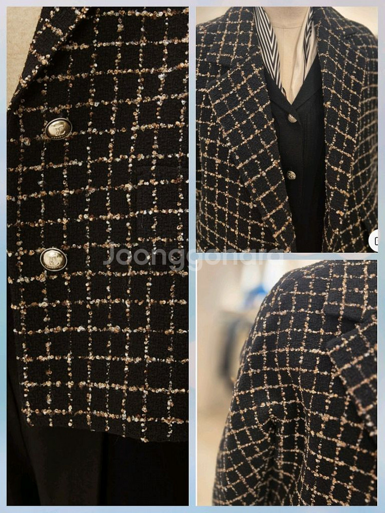 더아이잗컬렉션 트위드재킷 모조에스핀 한섬 마인 랑방--5