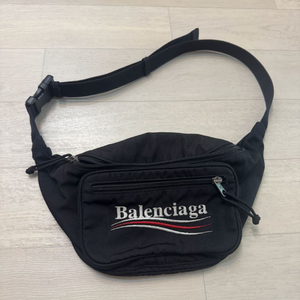 정품 발렌시아가 웨이브 로고 벨트백 힙색