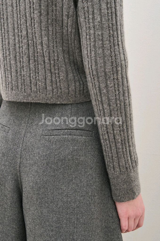 한섬 더캐시미어[새옷]캐시미어 블렌드 비즈라인니트 세트--2