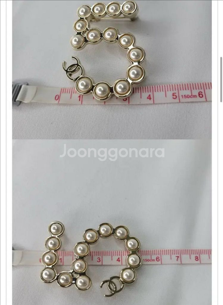 샤넬 진주브로치 넘버5 골드 102->54만원--5