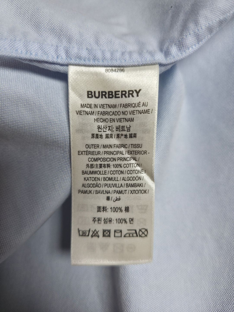 버버리 CLAVERDON 레터링 옥스포드 블루 셔츠--1