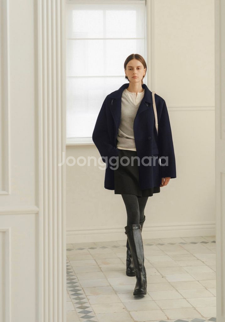 유메르 모엘 캐시미어 코트 네이비 15프로가로 양도--0
