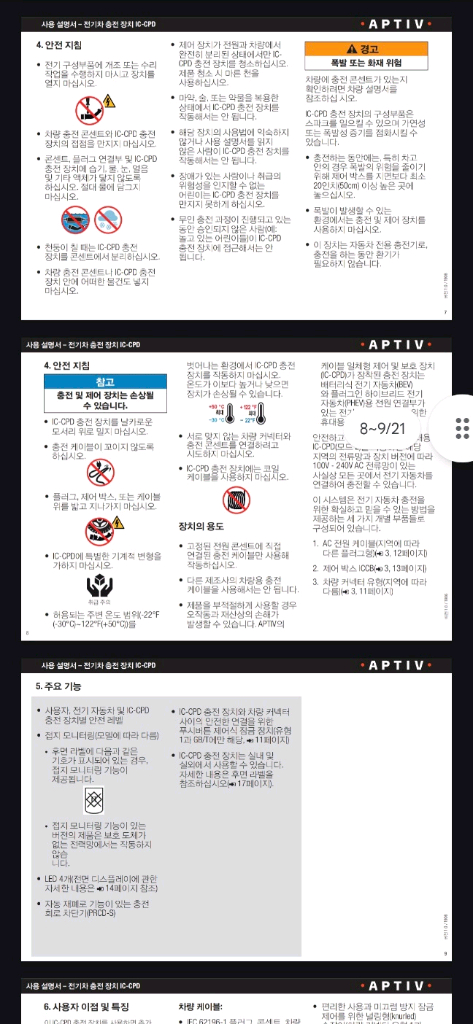 전기차 Aptiv 충전 케이블 새상품 이미지