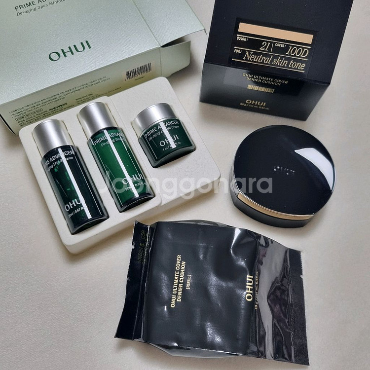 [새상품]오휘 얼티밋 커버 데니어 쿠션세트(본품+리필)--0