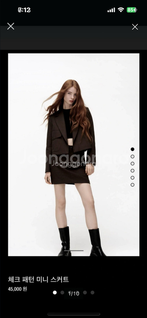 최종가 자라 체크 크롭 블레이저 셋트 xs 새상품--1