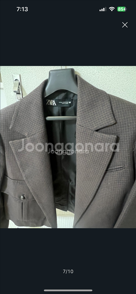 최종가 자라 체크 크롭 블레이저 셋트 xs 새상품--6